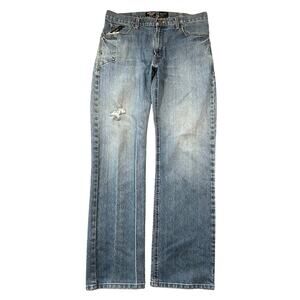 Ariat M4 Relaxed Boot Cut Denim Jeans Western Faded Distressed Men’s 34x34